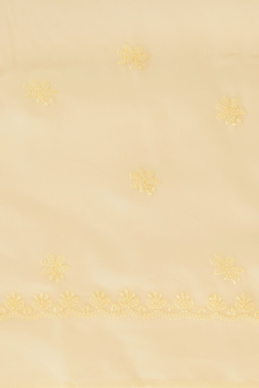 Light Yellow Pure Silk Georgette Lucknow Chikankari Saree image number null