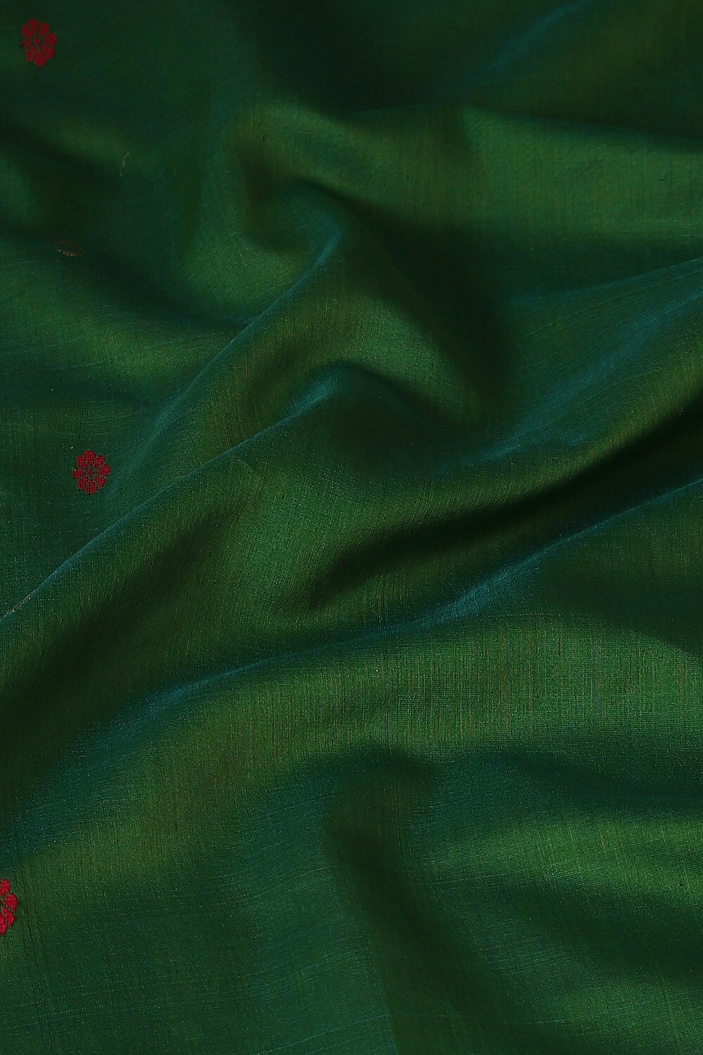 Dark Green Pure Silk Cotton Maheswari Saree image number null