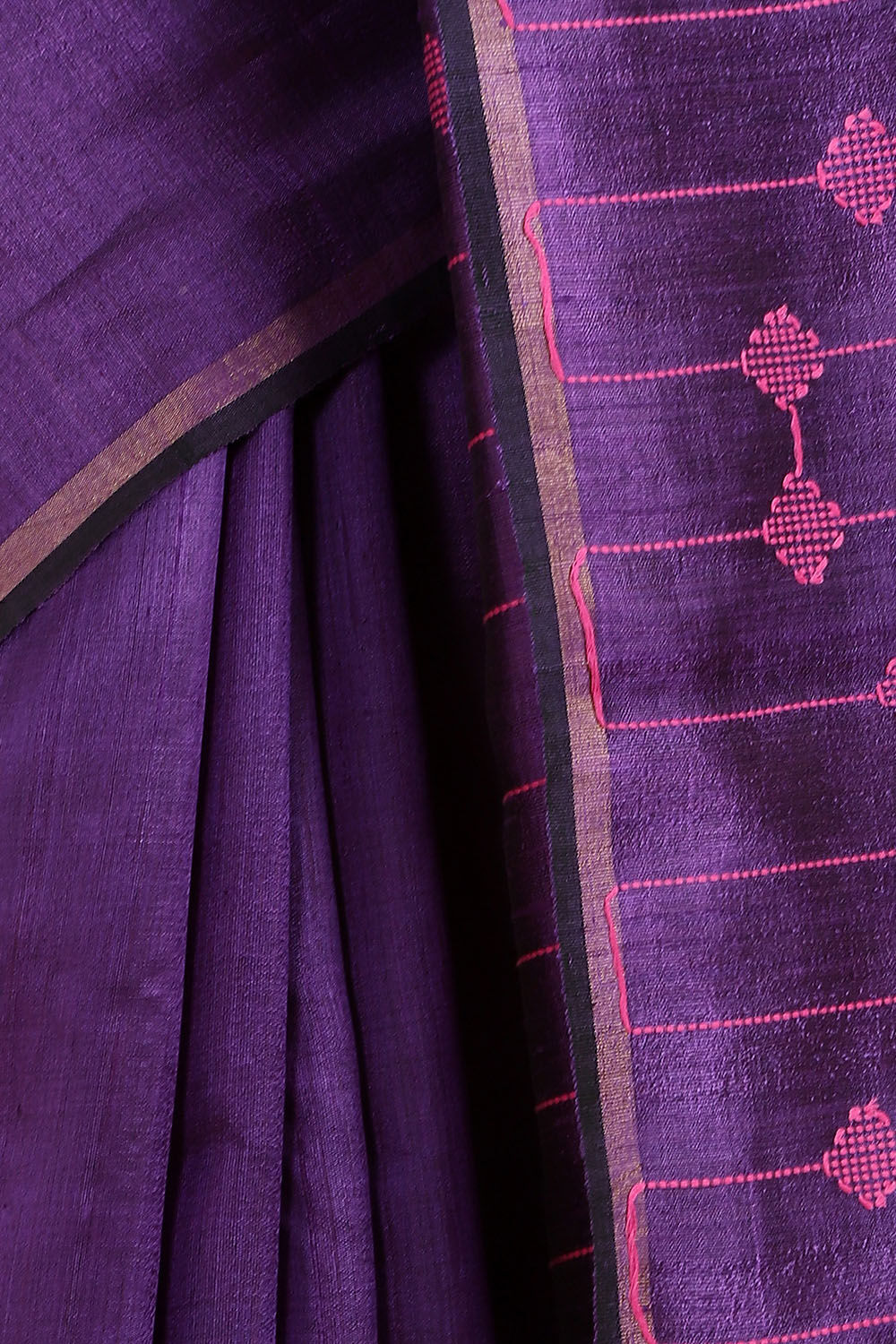 Purple Pure Tussar Silk Bhagalpuri Saree image number null
