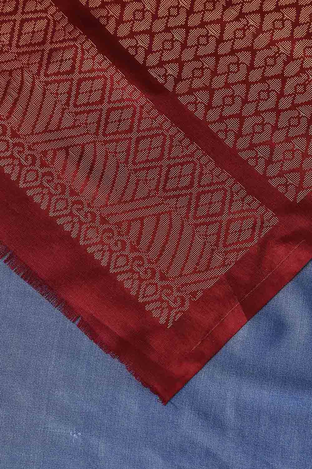 Blue Pure Silk Tencel South Saree image number null