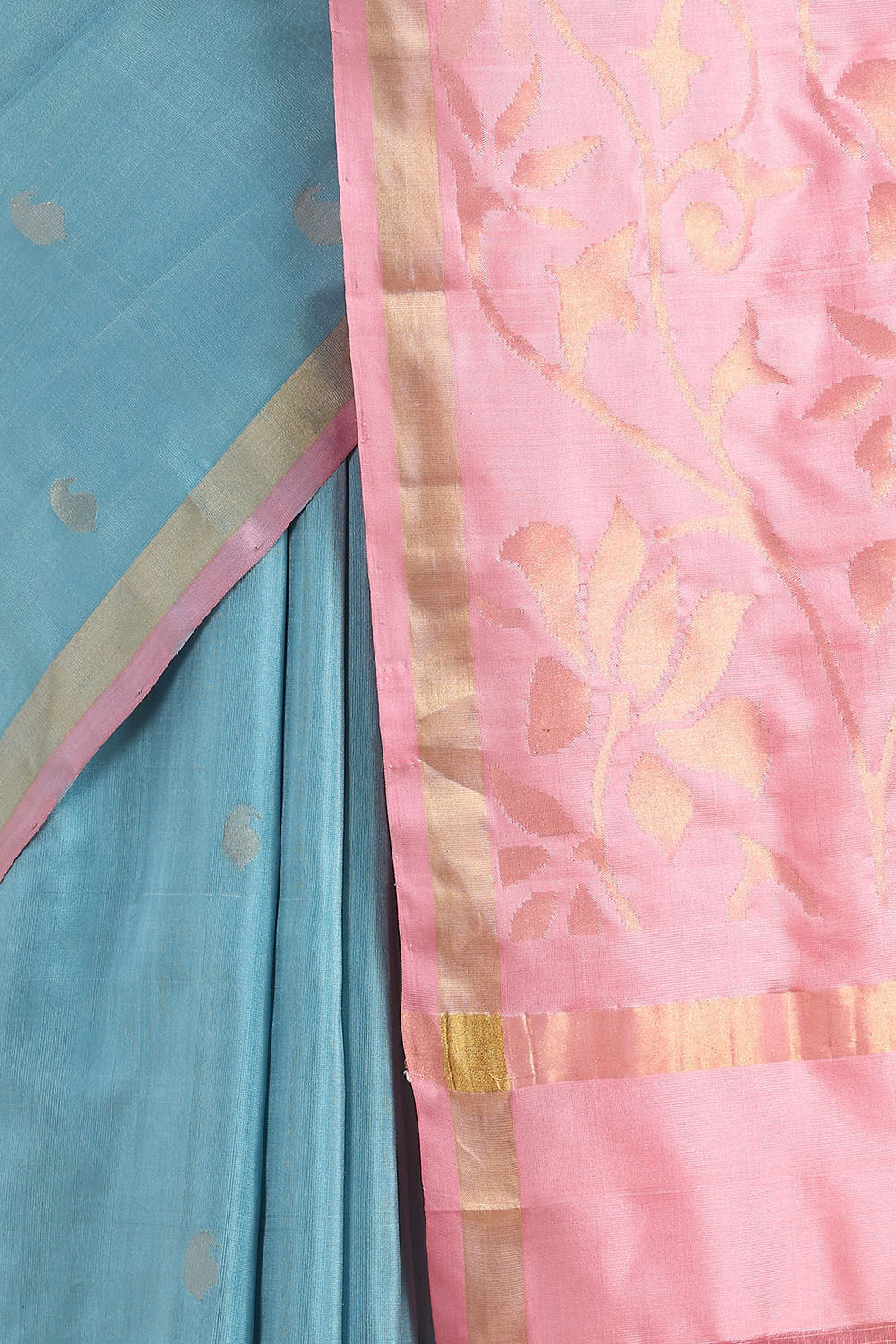 Light Blue Pure Silk Uppada Jamdani Saree image number null