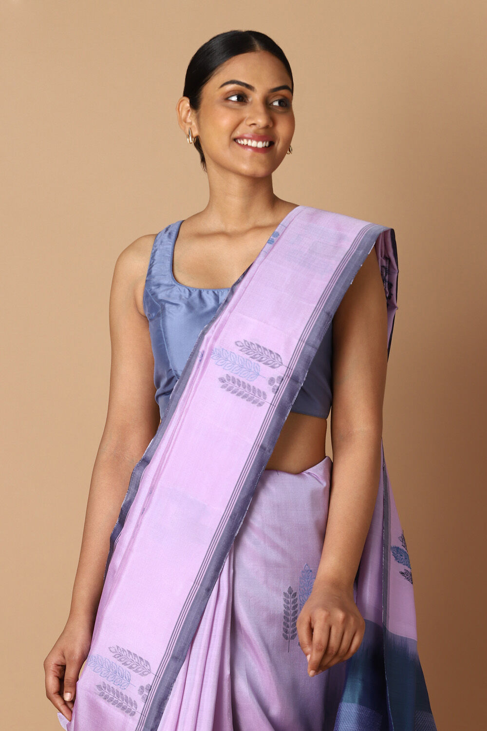 Light Violet Pure Silk South Saree image number null