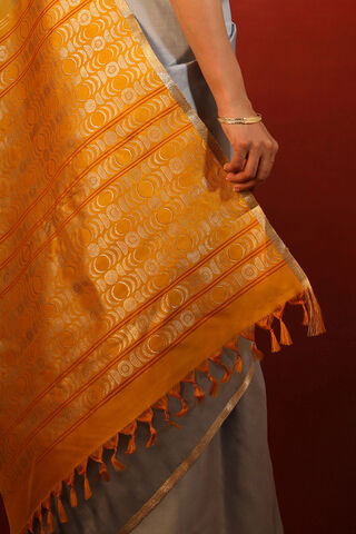 Grey Woven Pure Silk Kanjivaram Saree thumbnail image number null
