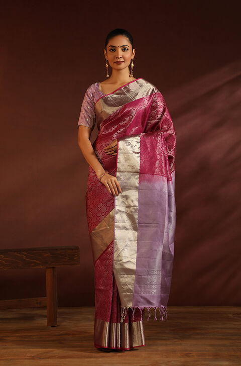 Pink South Pure Silk Woven Saree