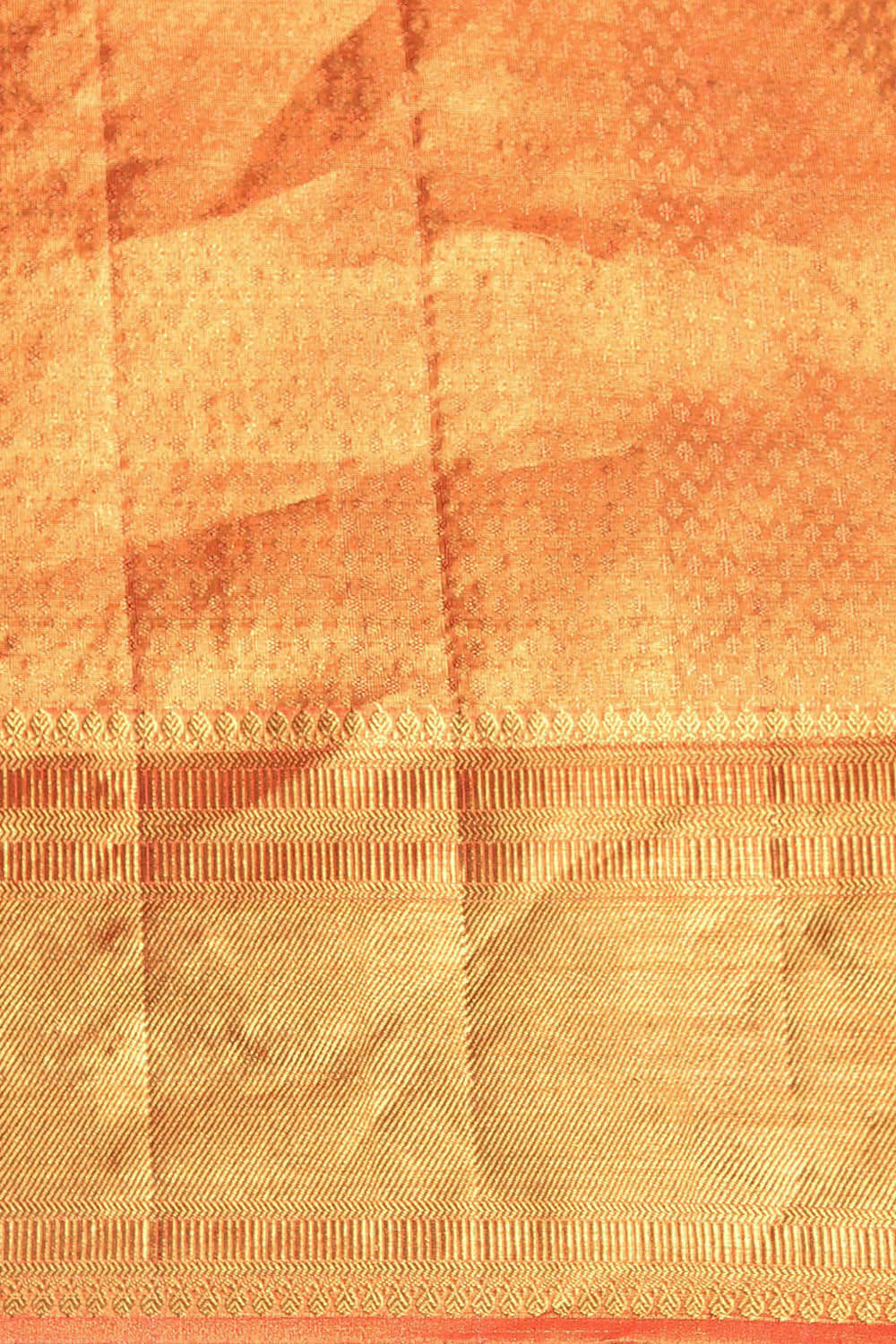 Dark Yellow Pure Tissue Silk Kanjivaram Saree image number null