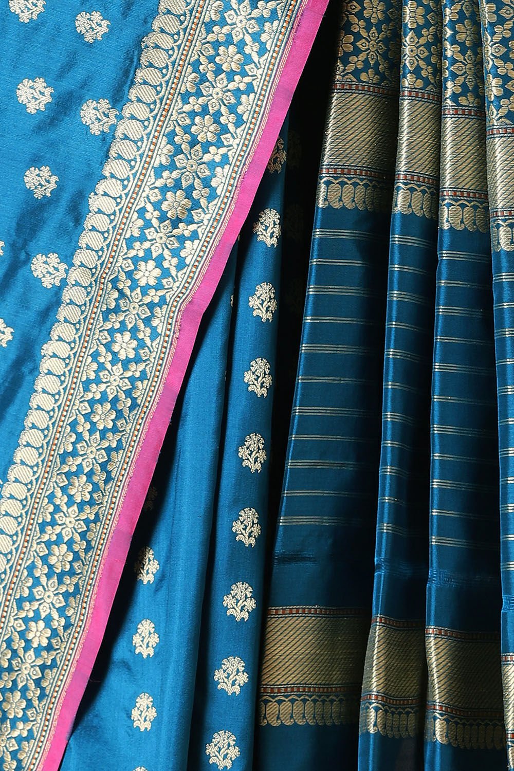 Blue Pure Silk Banarasi Saree image number null
