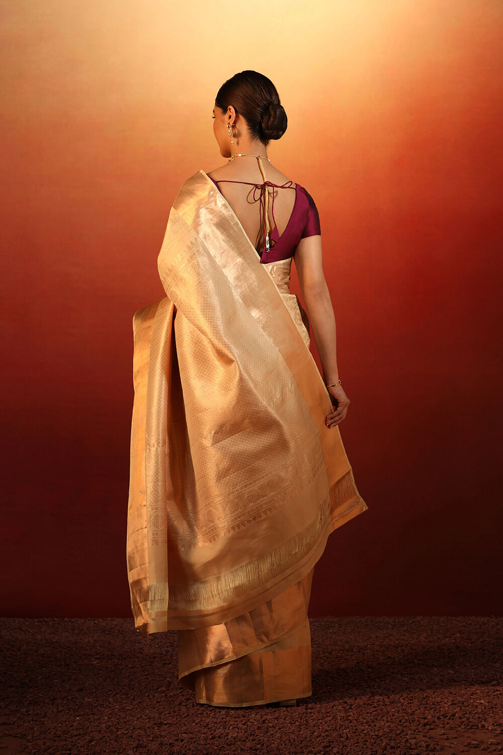 Gold Woven Pure Silk Kanjivaram Saree image number null