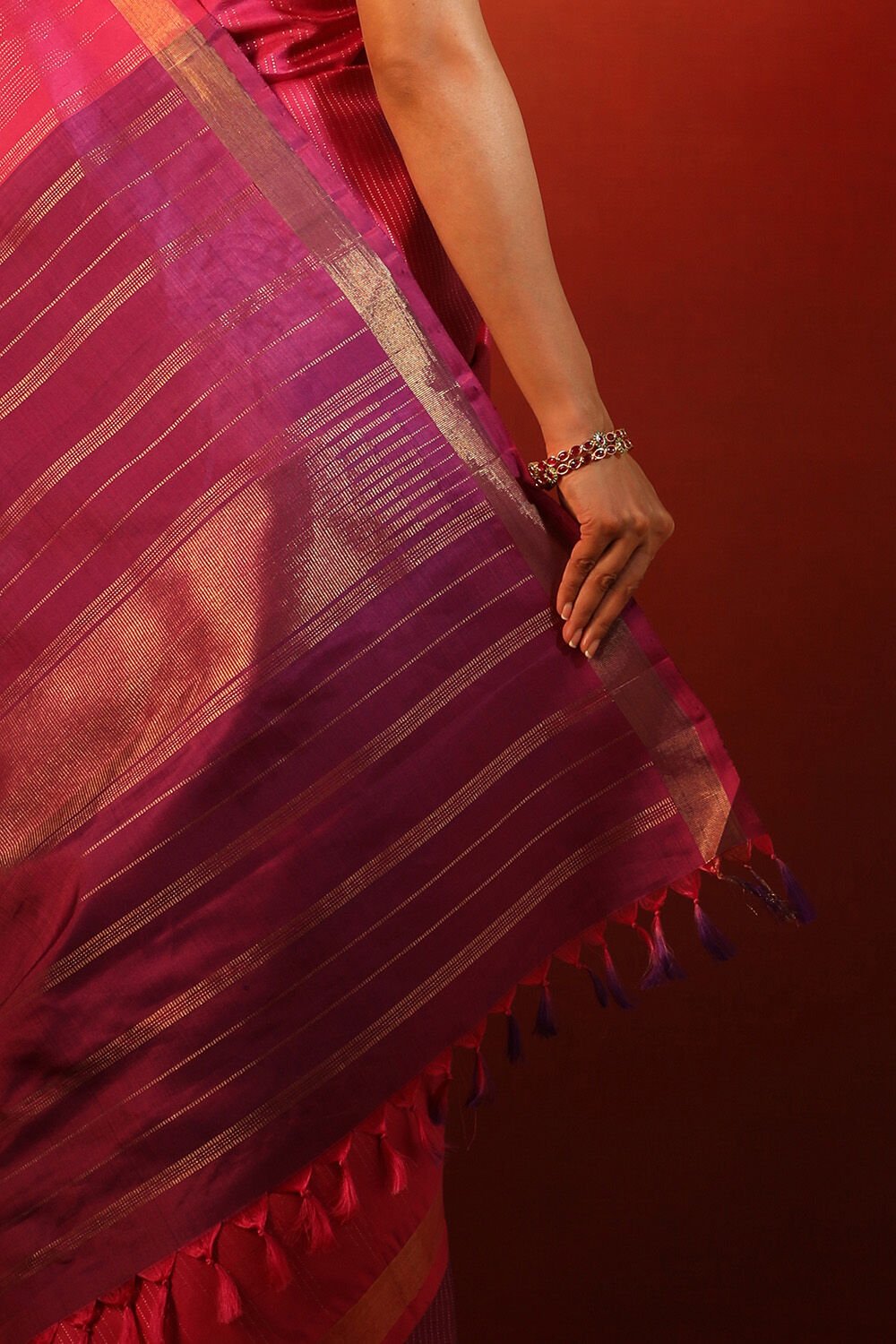 Pink Woven Pure Silk Kanjivaram Saree image number null