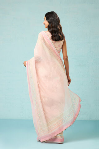Pink Rajasthan Pure Silk Cotton Printed Mukaish Saree thumbnail image number null