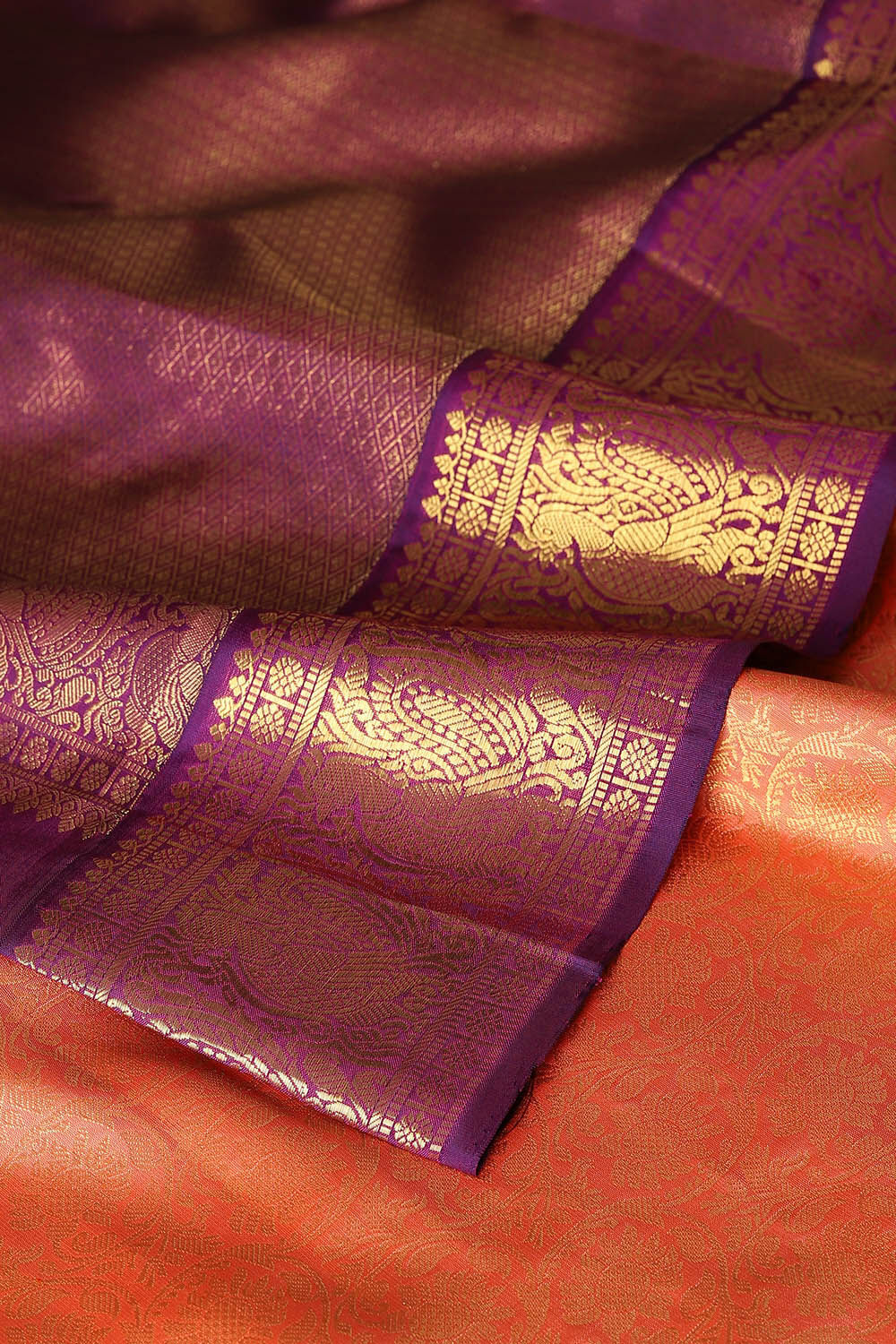 Orange Pure Silk Kanjivaram Saree image number null