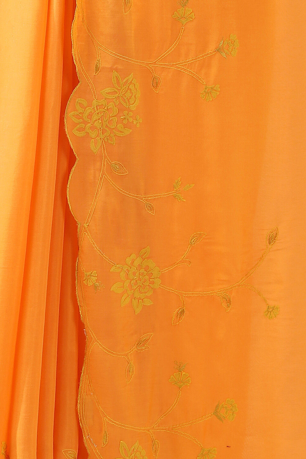 Orange Viscose Embroidered Saree image number null