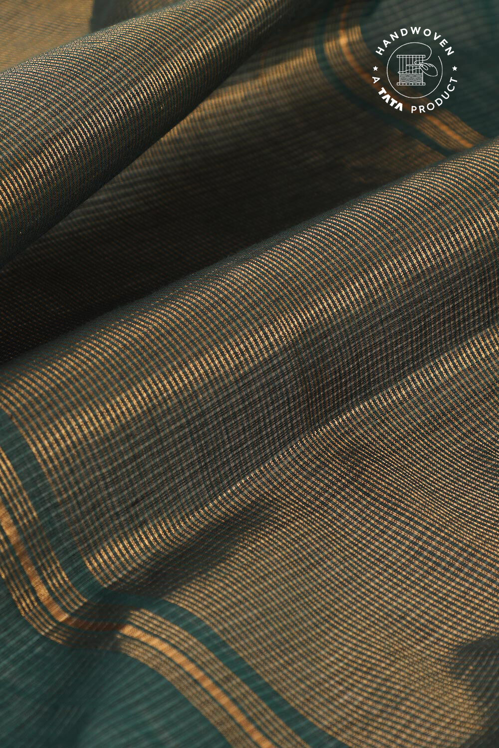 Dark Green Pure Cotton Woven Mangalgiri Saree image number null