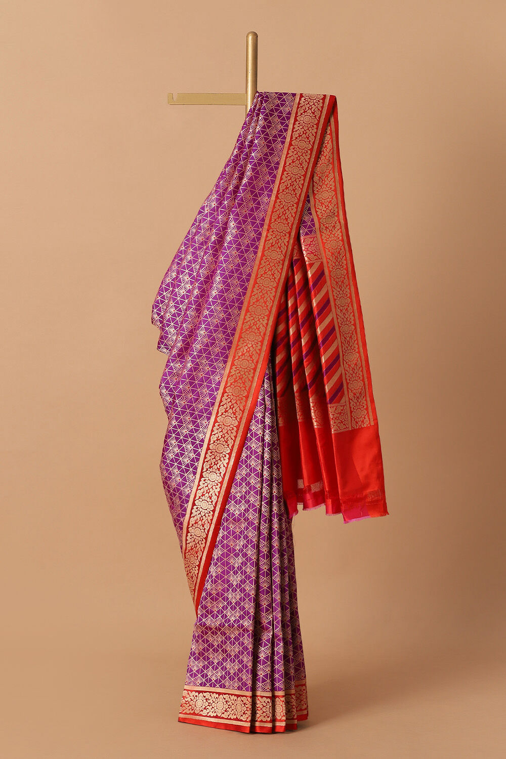 Purple Pure Silk Banarasi Brocade Saree image number null