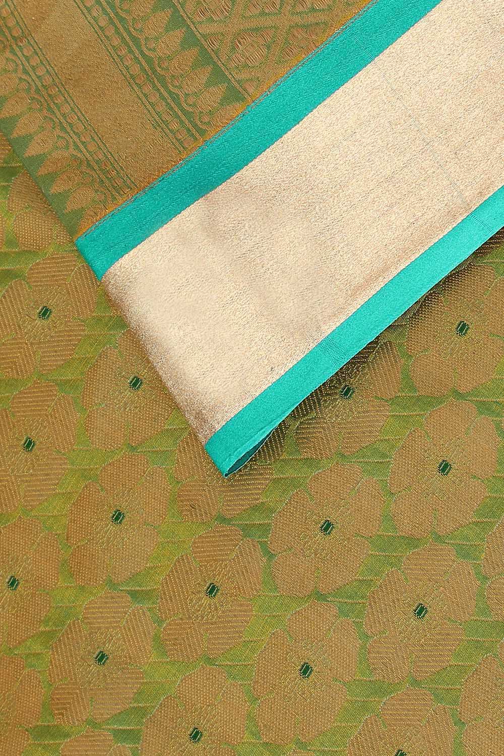 Light Green Pure Silk Banarasi Brocade Saree image number null