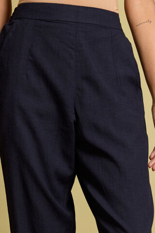 Dark Blue Woven Viscose Trouser thumbnail image number null