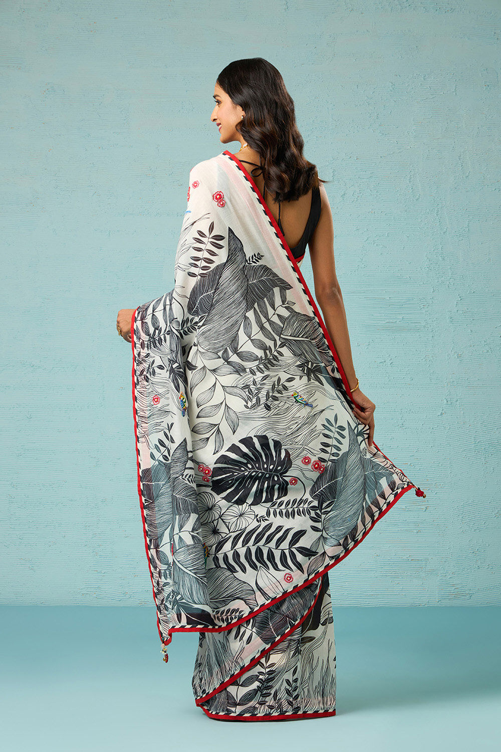 Off White Printed Pure Silk Cotton Saree image number null