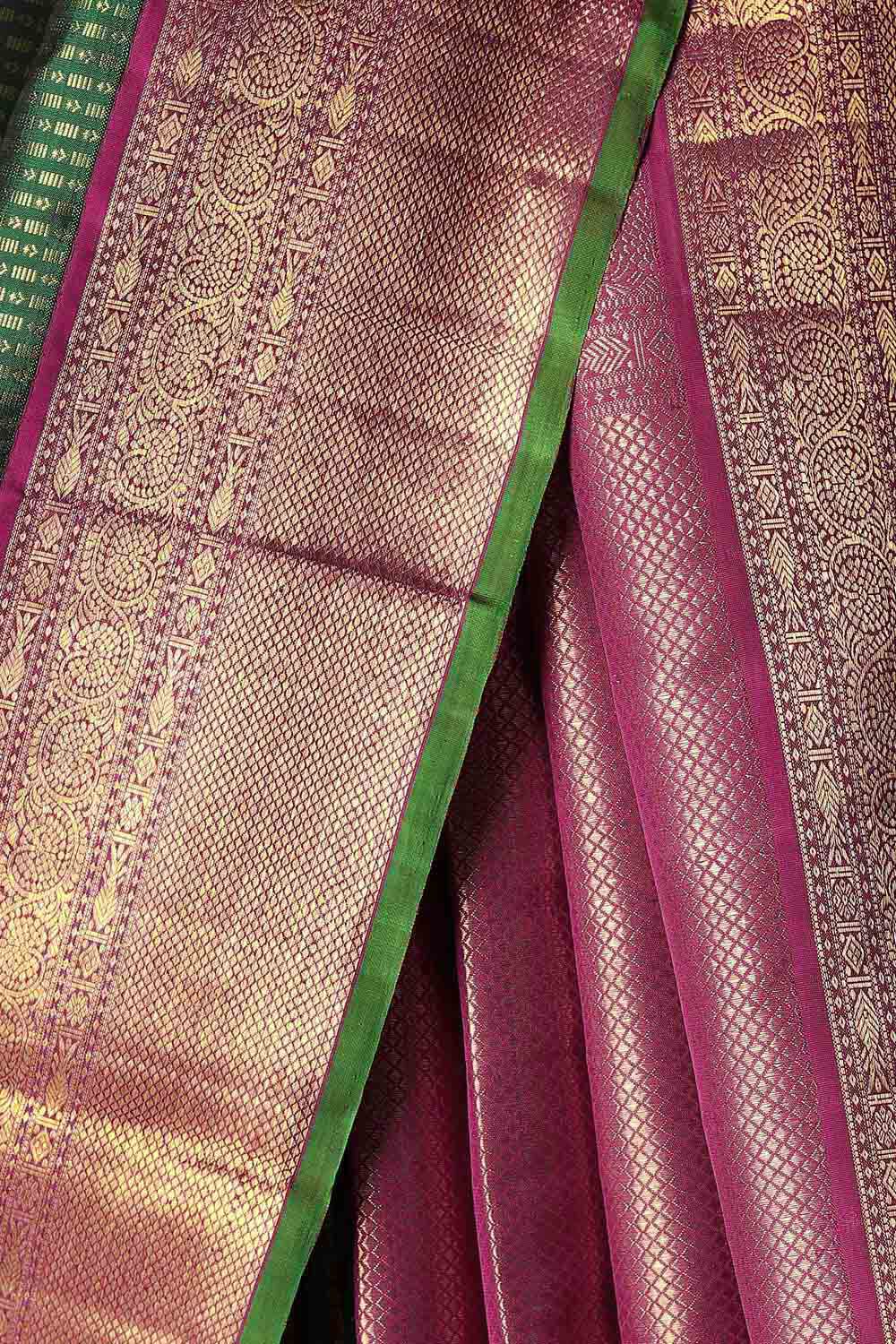 Forest Green Pure Zari Silk Kanjivaram Saree image number null