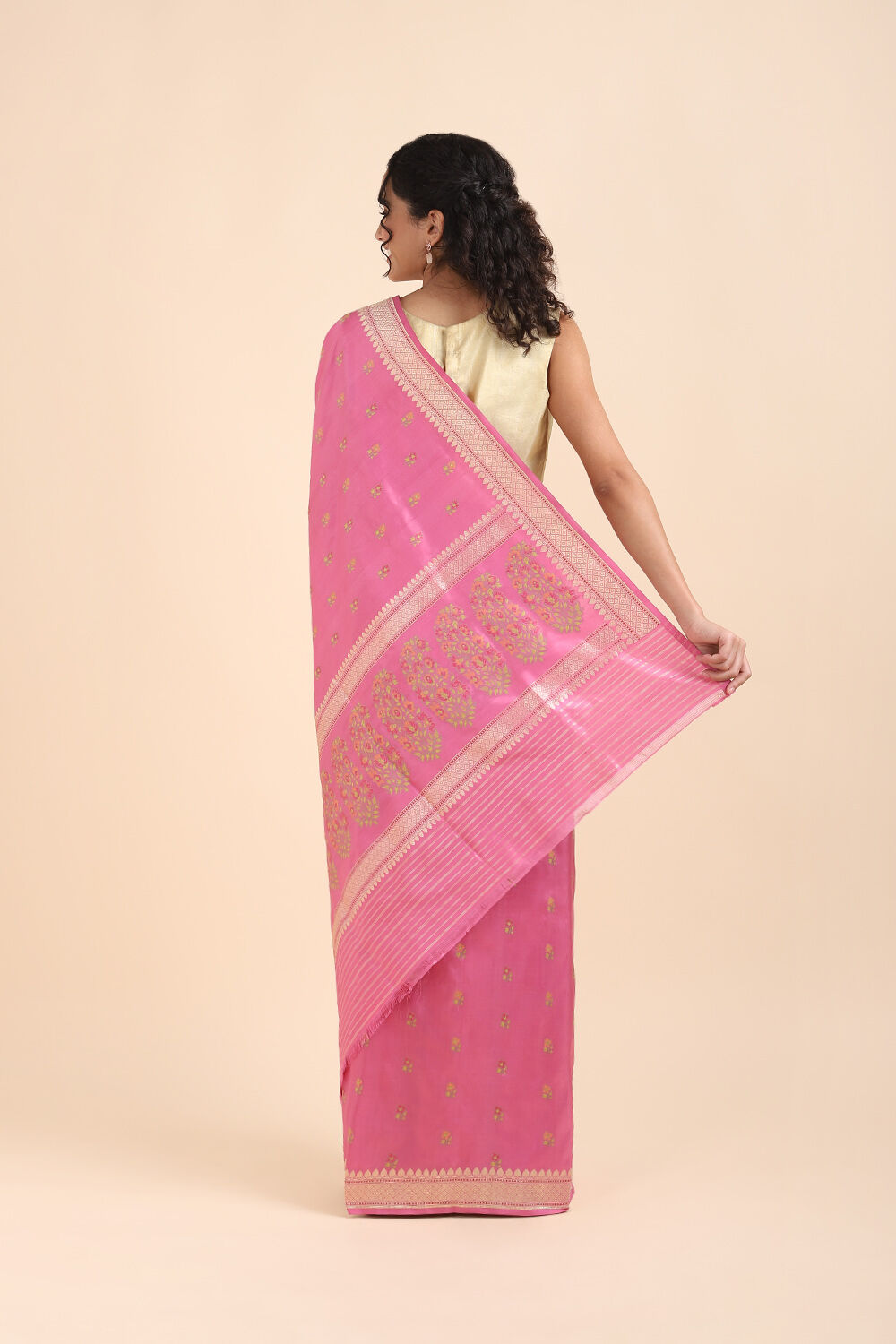 Pink Pure Silk Banarasi Saree image number null