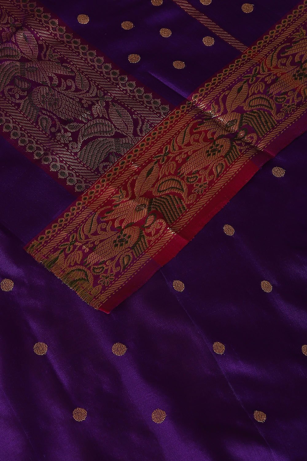 Purple Pure Silk Chanderi Saree image number null