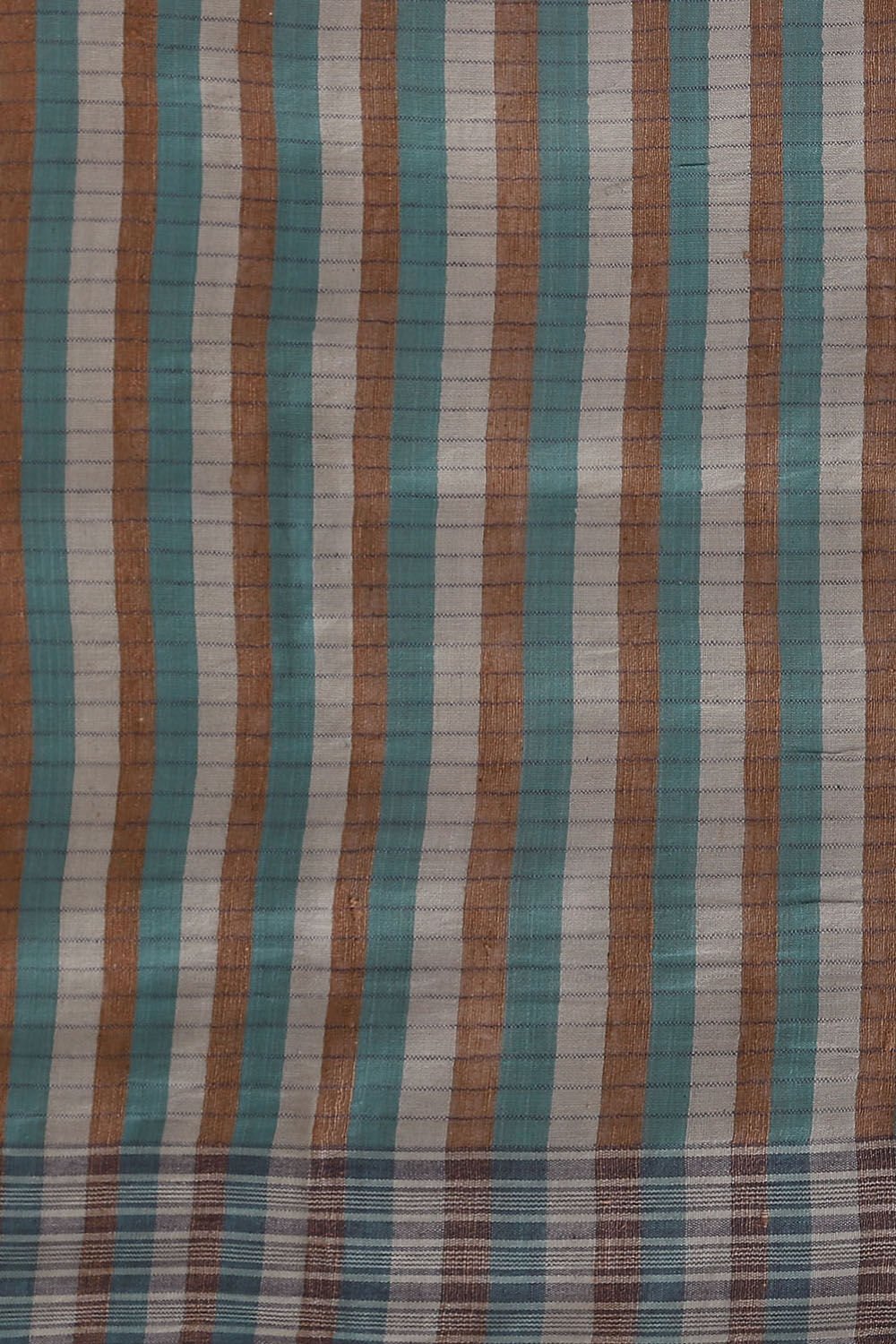 Brown Pure Tussar Silk Bhagalpuri Saree image number null