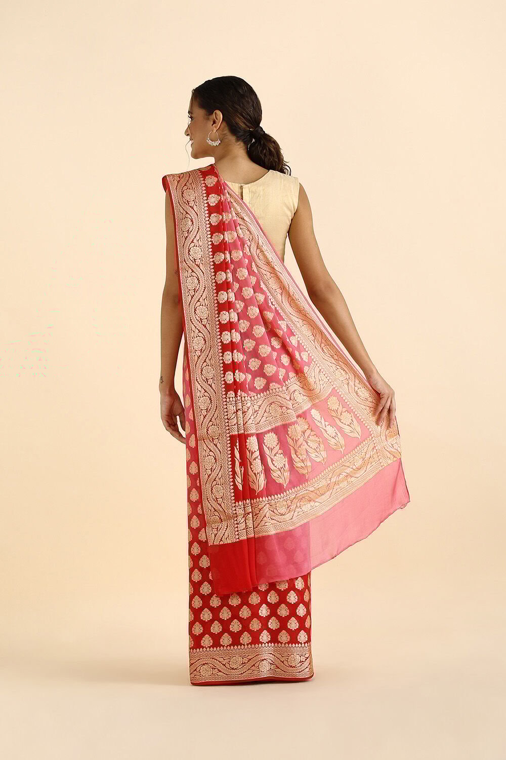 Pink Pure Georgette Banarasi Saree image number null