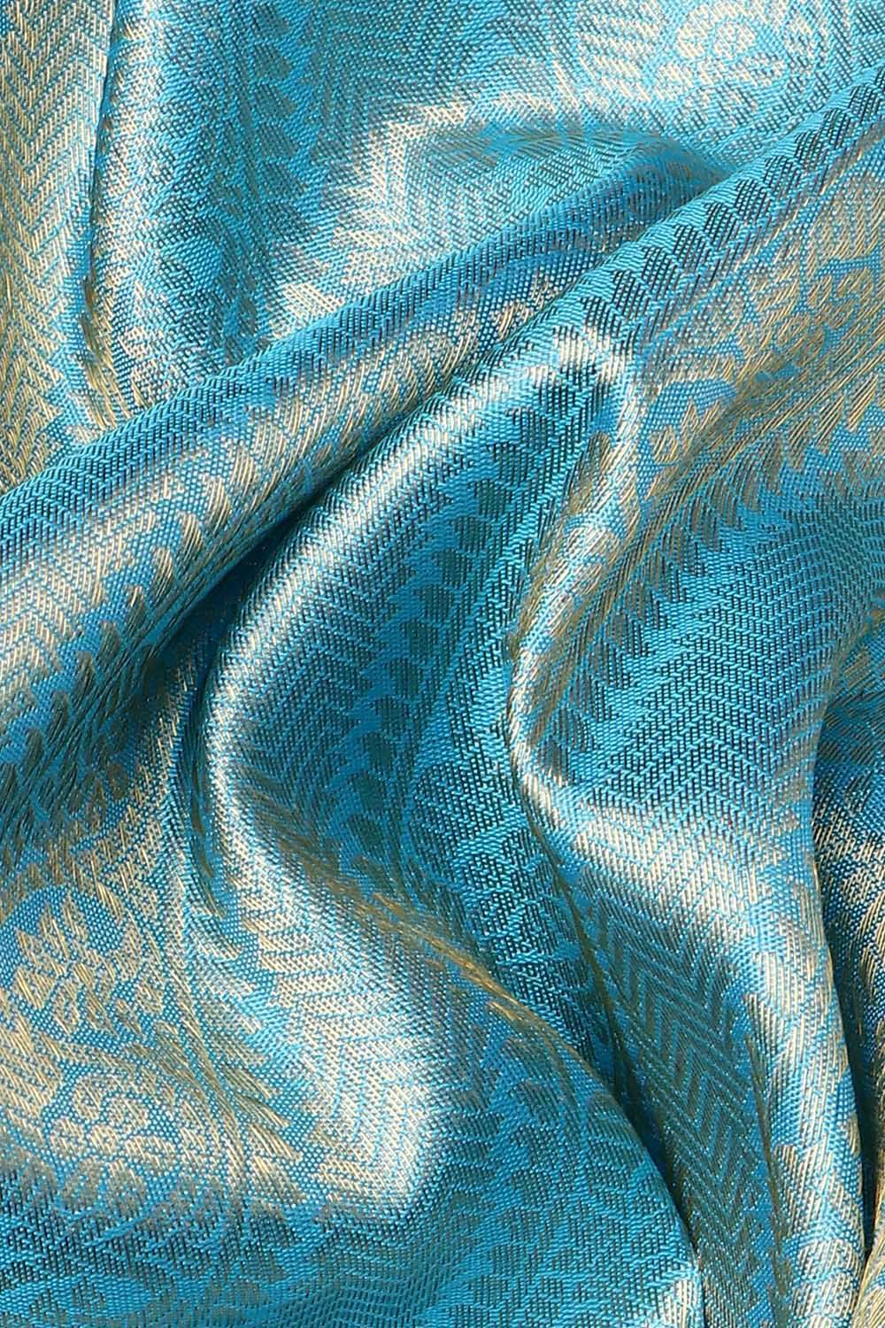 Light Blue Pure Silk Kanjivaram Saree image number null
