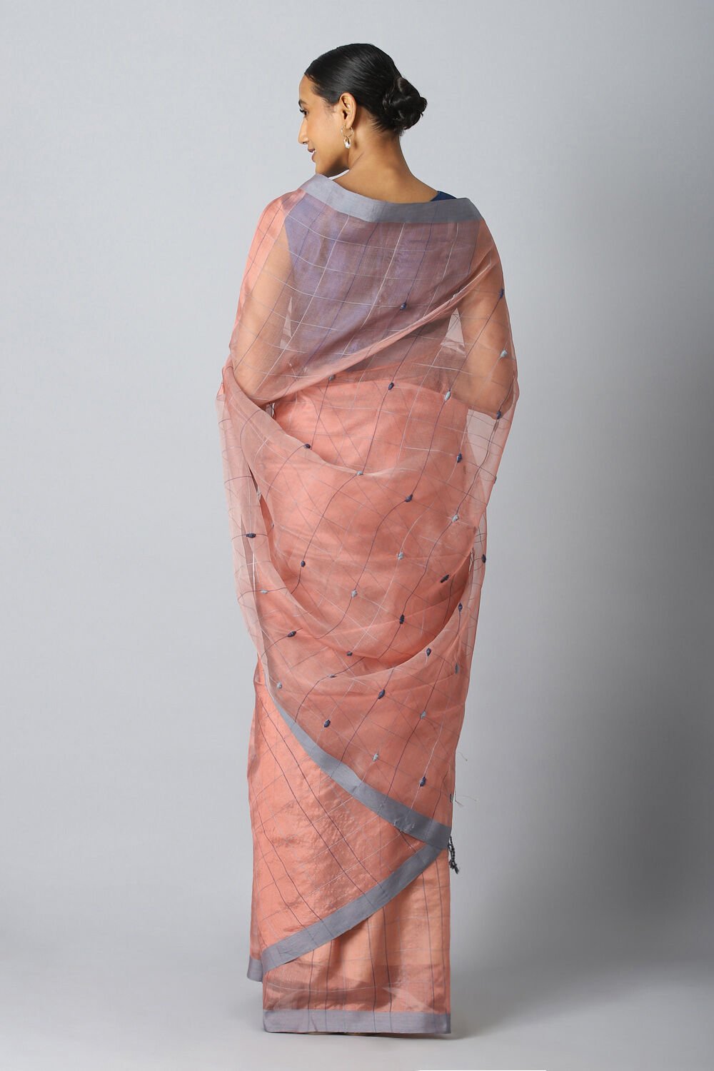 Light Pink Pure Silk Bengal Saree image number null