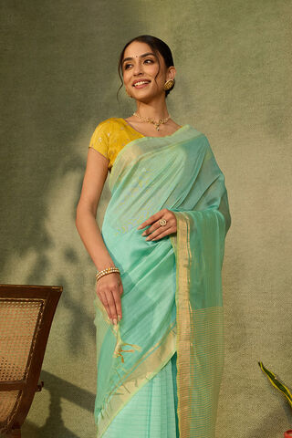 Light Green Bhagalpur Woven Silk Viscose Saree image number