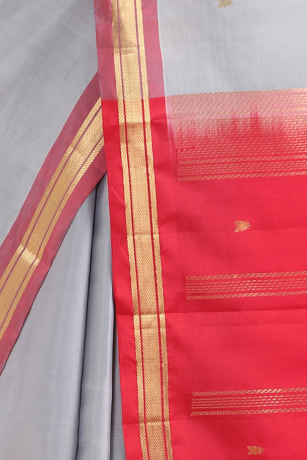 Grey Pure Silk Kanjivaram inspired Saree image number null