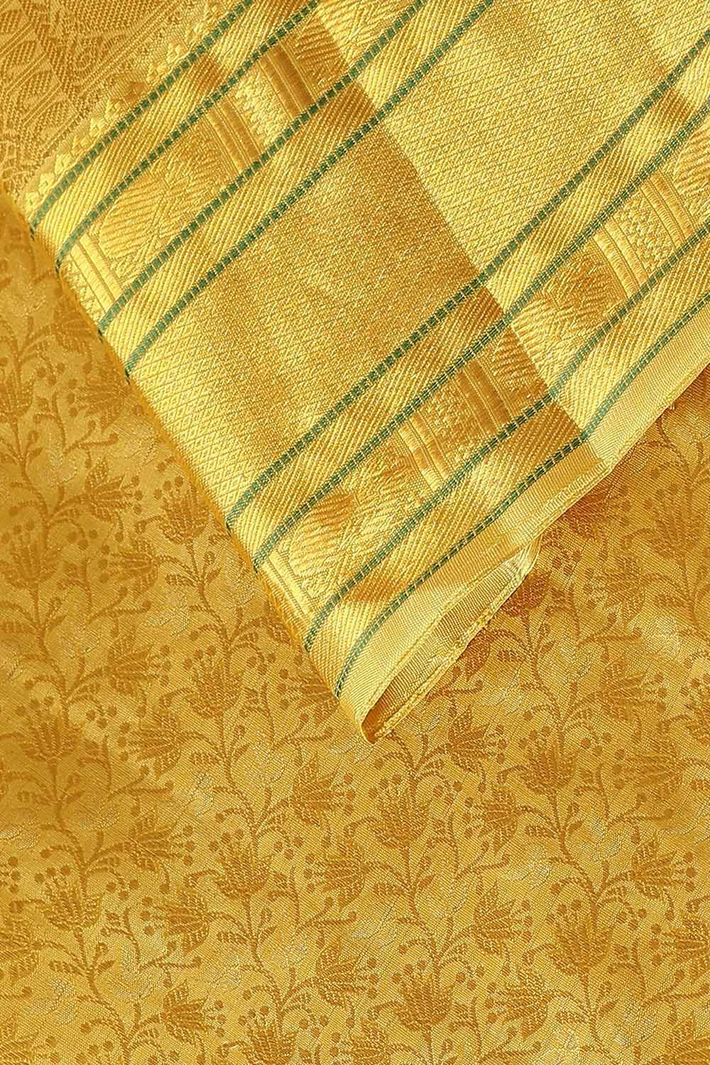 Light Yellow Pure Silk Kanjivaram Saree image number null