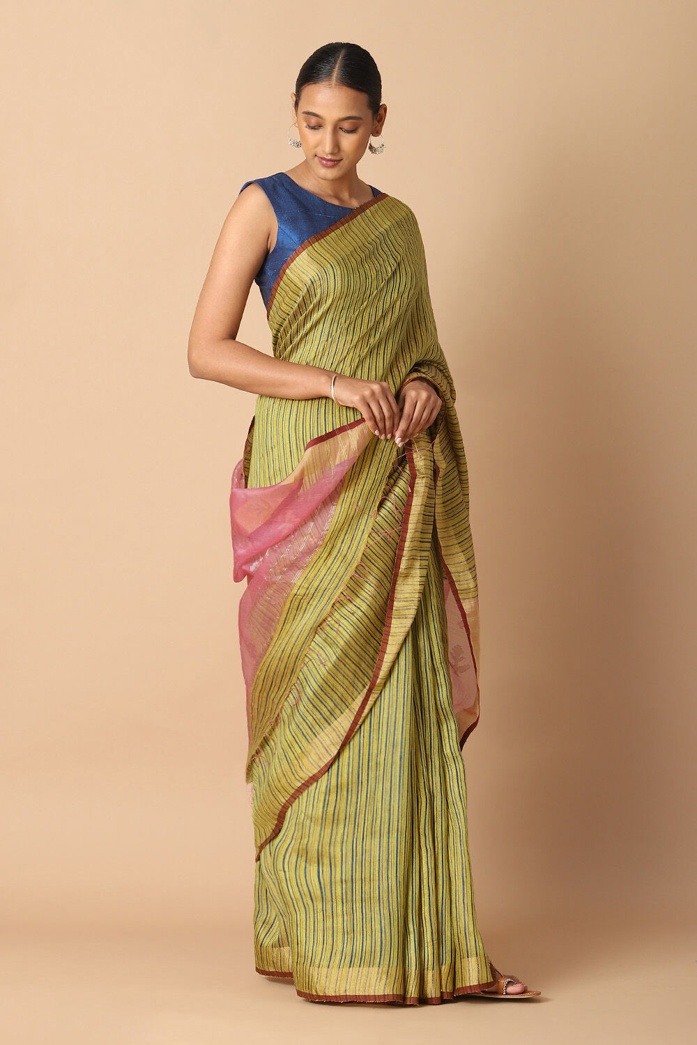 Dark Yellow Pure Silk Vanya Jamdani Saree image number null