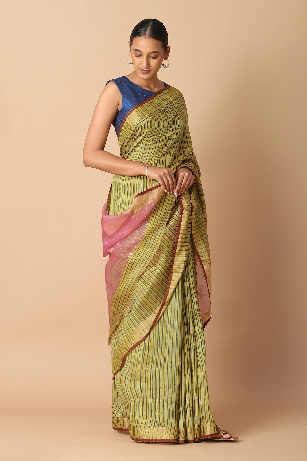 Dark Yellow Pure Silk Vanya Jamdani Saree image number null