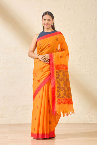 Orange Woven South Pure Cotton Saree thumbnail image number null