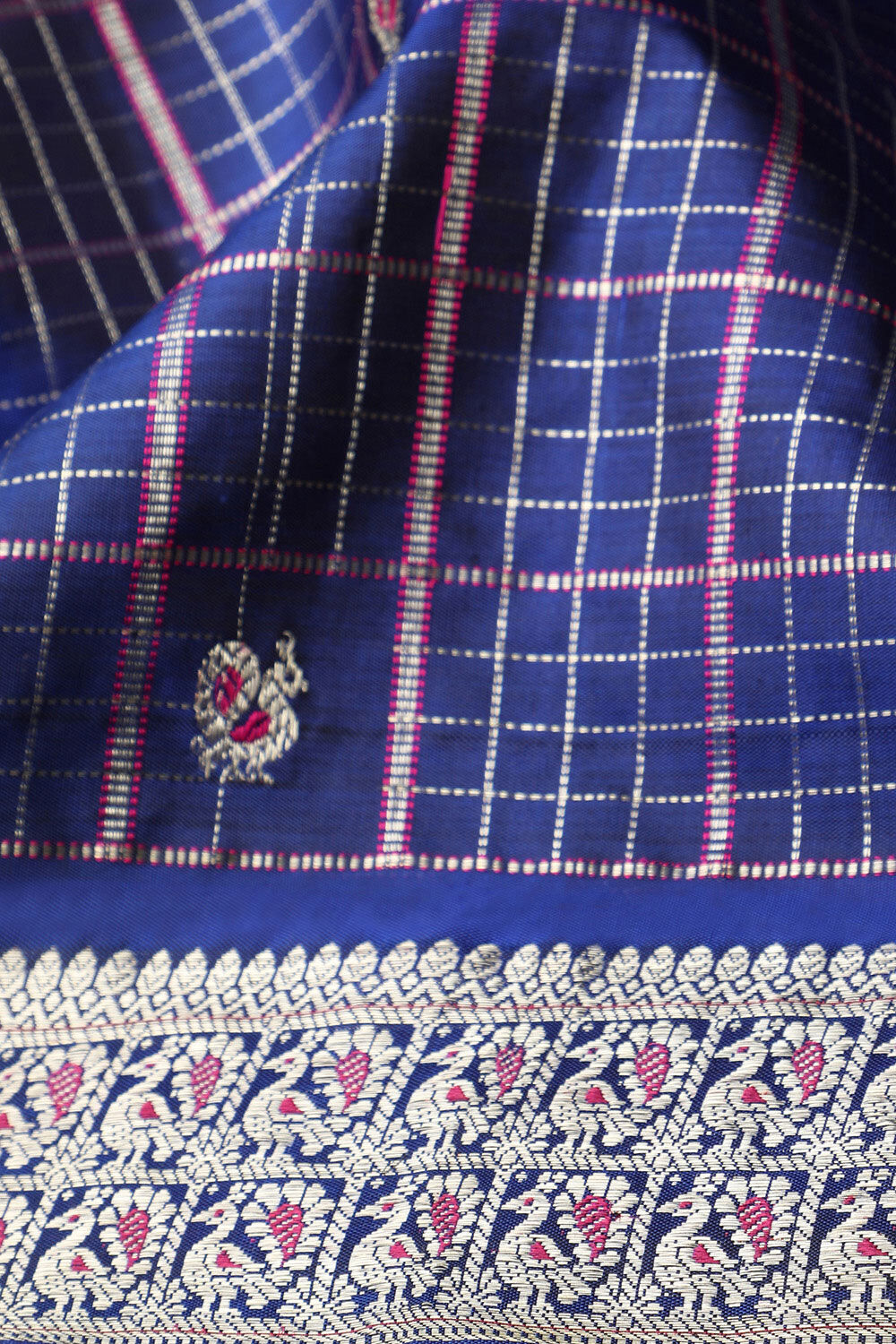 Blue Woven Pure Silk Kanjivaram Saree image number null