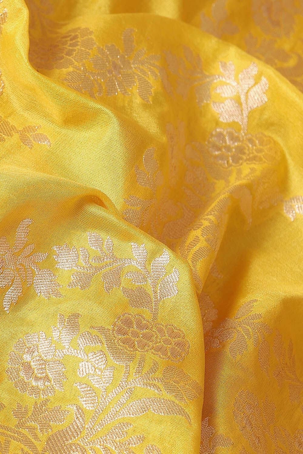 Yellow Pure Silk Banarasi Saree image number null