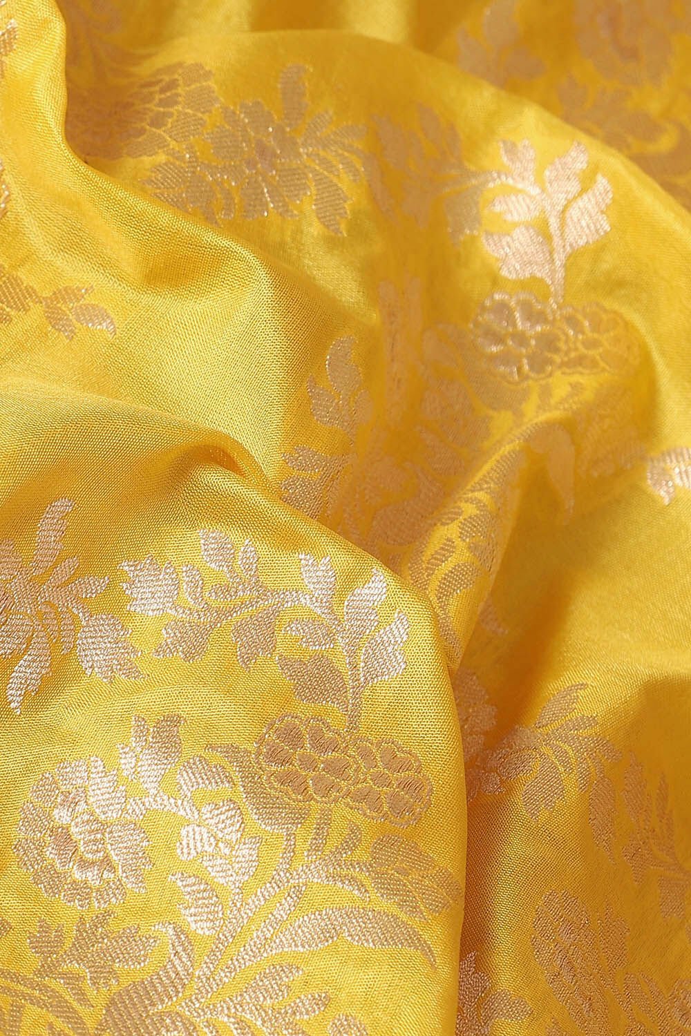 Yellow Pure Silk Banarasi Saree image number null