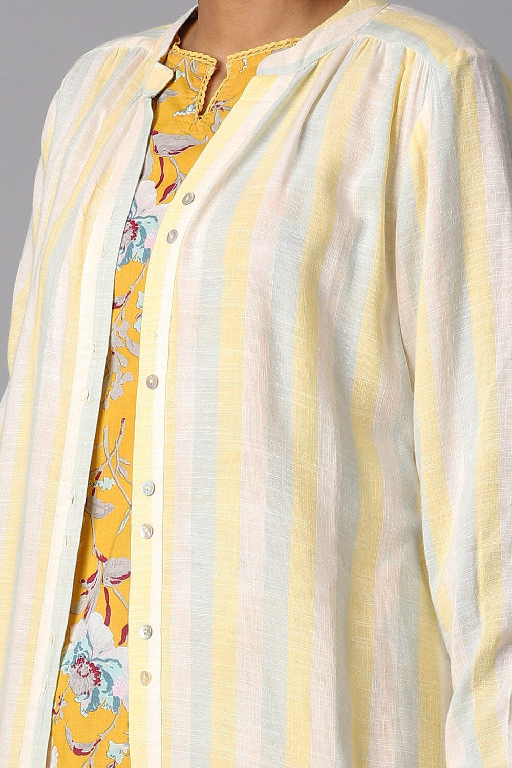 Yellow Viscose Embroidered Kurta Set image number null