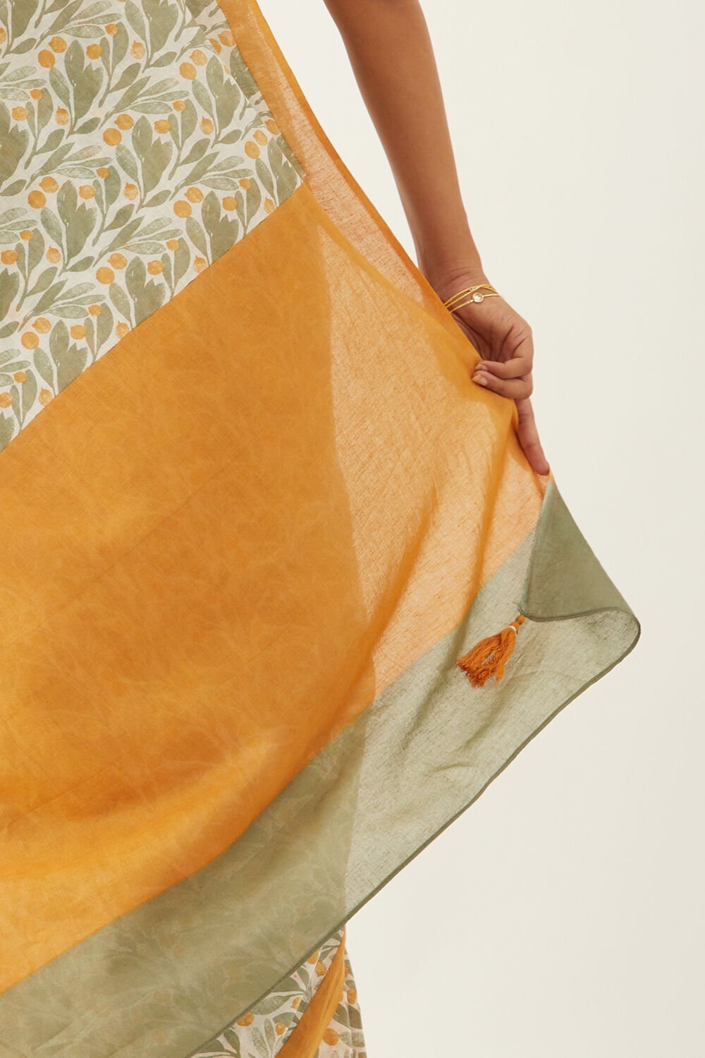 Light Green Pure Cotton Mulmul Printed Bengali Saree image number null