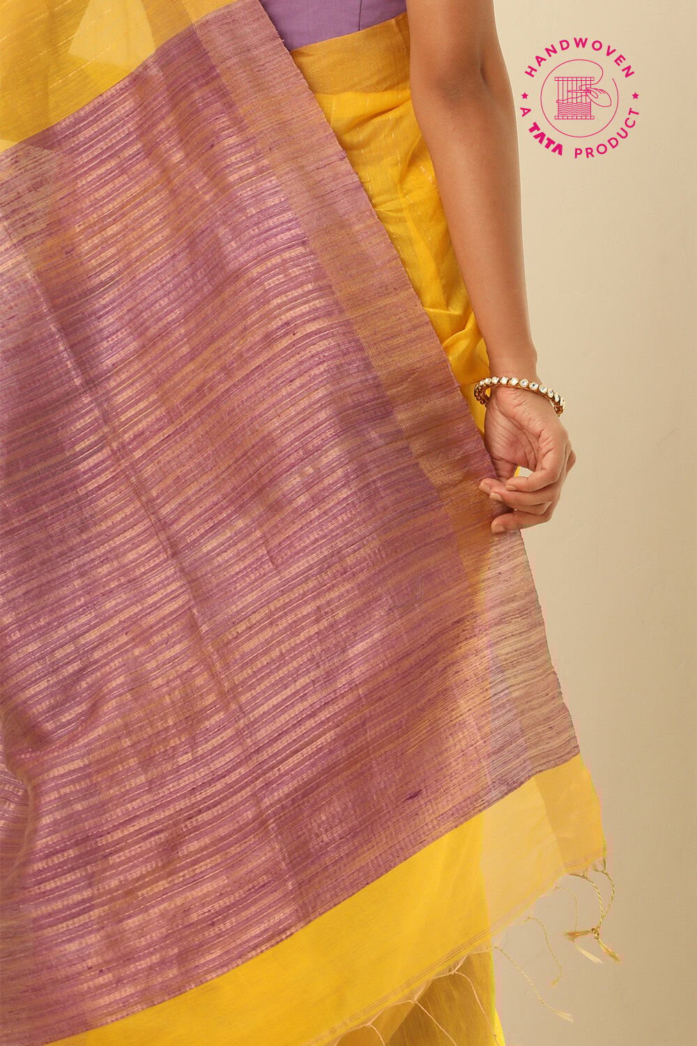 Light Yellow Pure Silk Cotton Woven Bengali Saree image number null