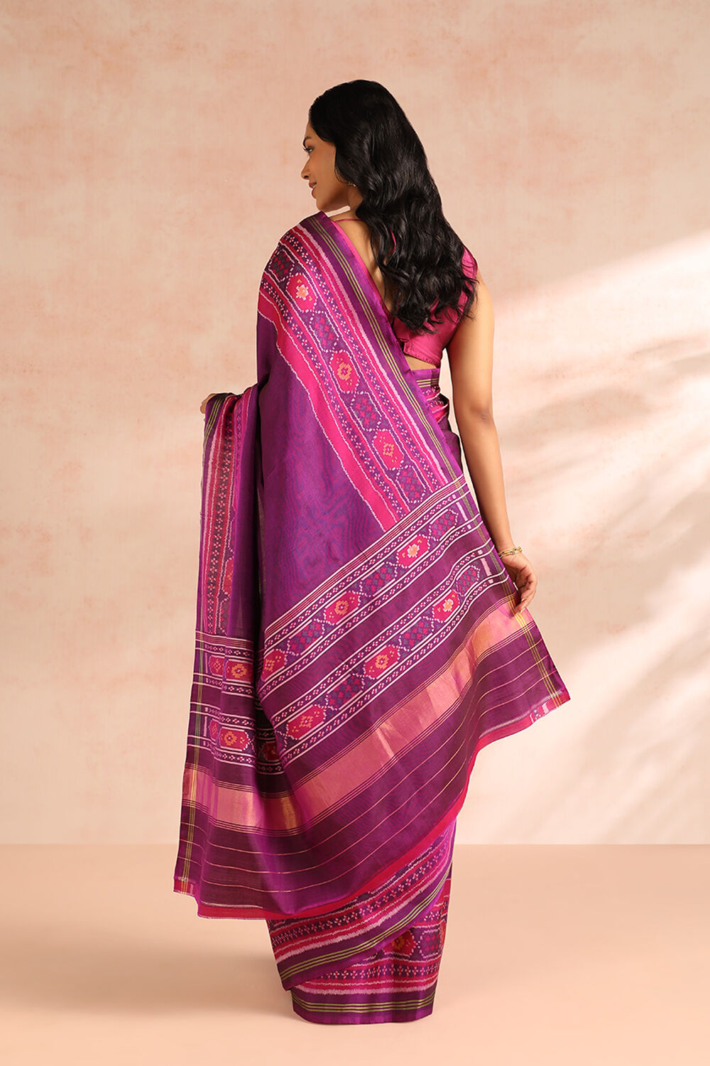 Purple Rajkot Pure Silk Ikat Patola Saree image number null