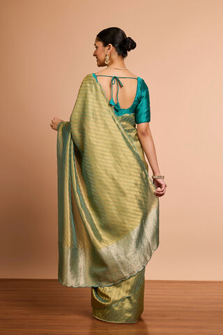 Green Woven Viscose Tissue Saree thumbnail image number null
