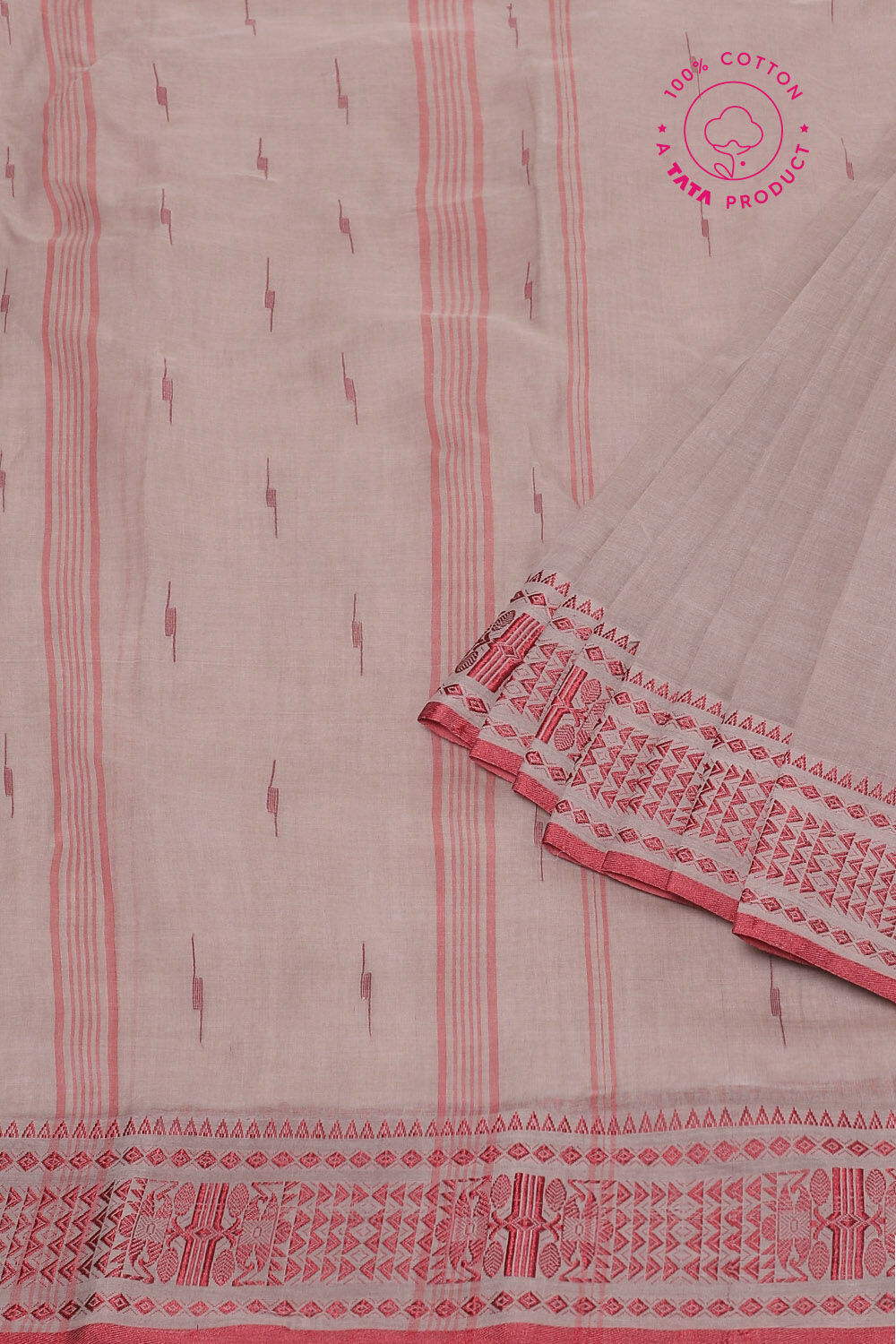Light Pure Green Cotton Bengal Saree image number null