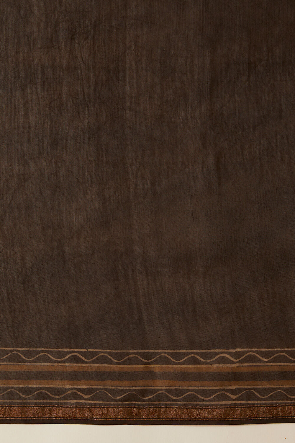 Brown Pure Silk Cotton Bagru Printed Saree image number null