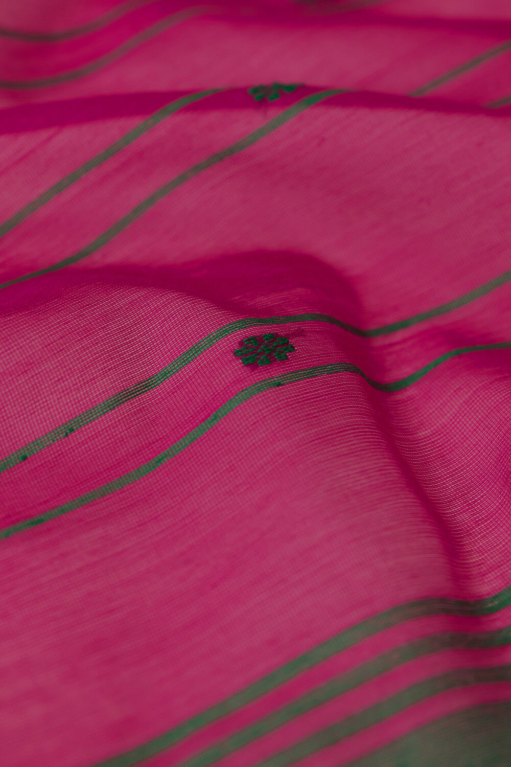 Dark Pink Woven Pure Silk Cotton Chanderi Saree image number null