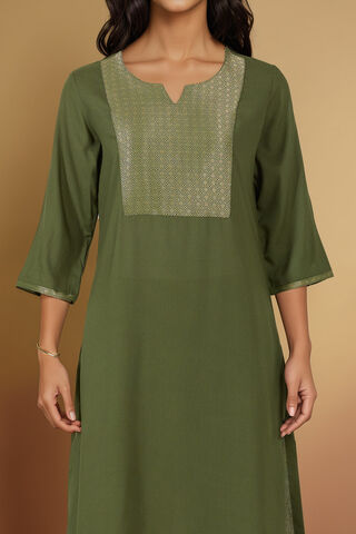 Green Brocade Pure Viscose Kurta Set thumbnail image number null