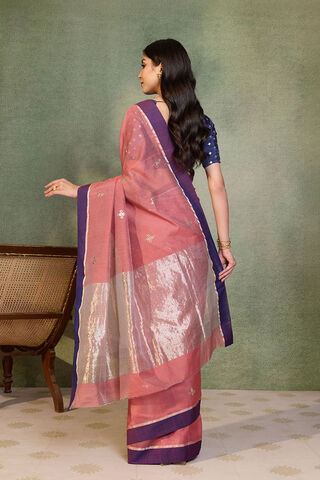 Dark Pink Eknaliya Pure Silk Cotton Chanderi Saree thumbnail image number null