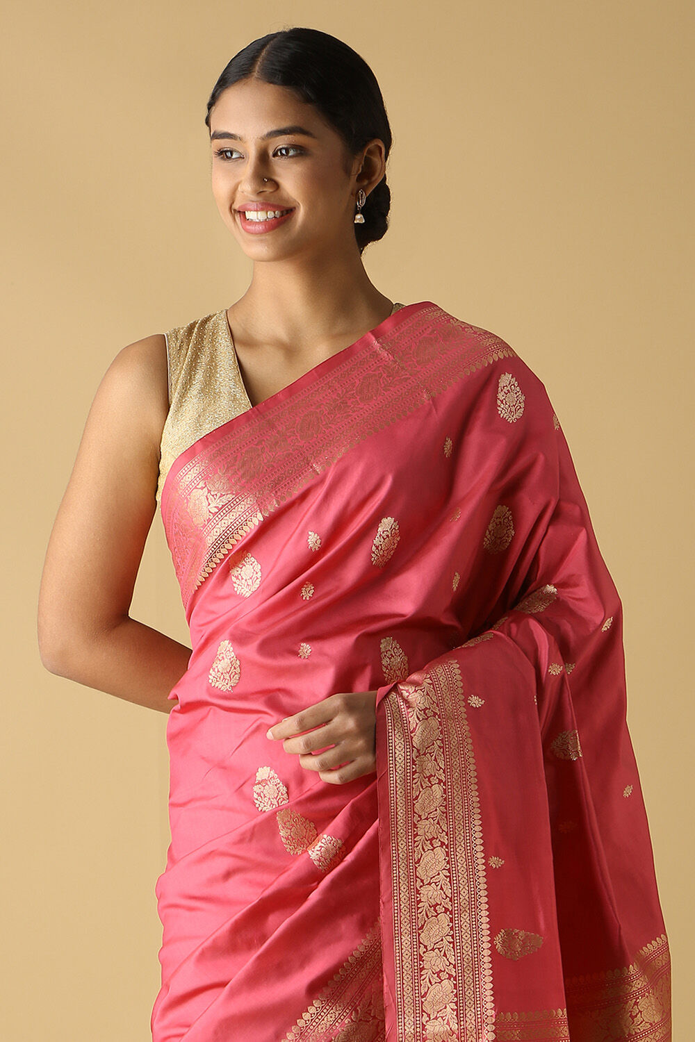 Pink Pure Silk Banarasi Saree image number null