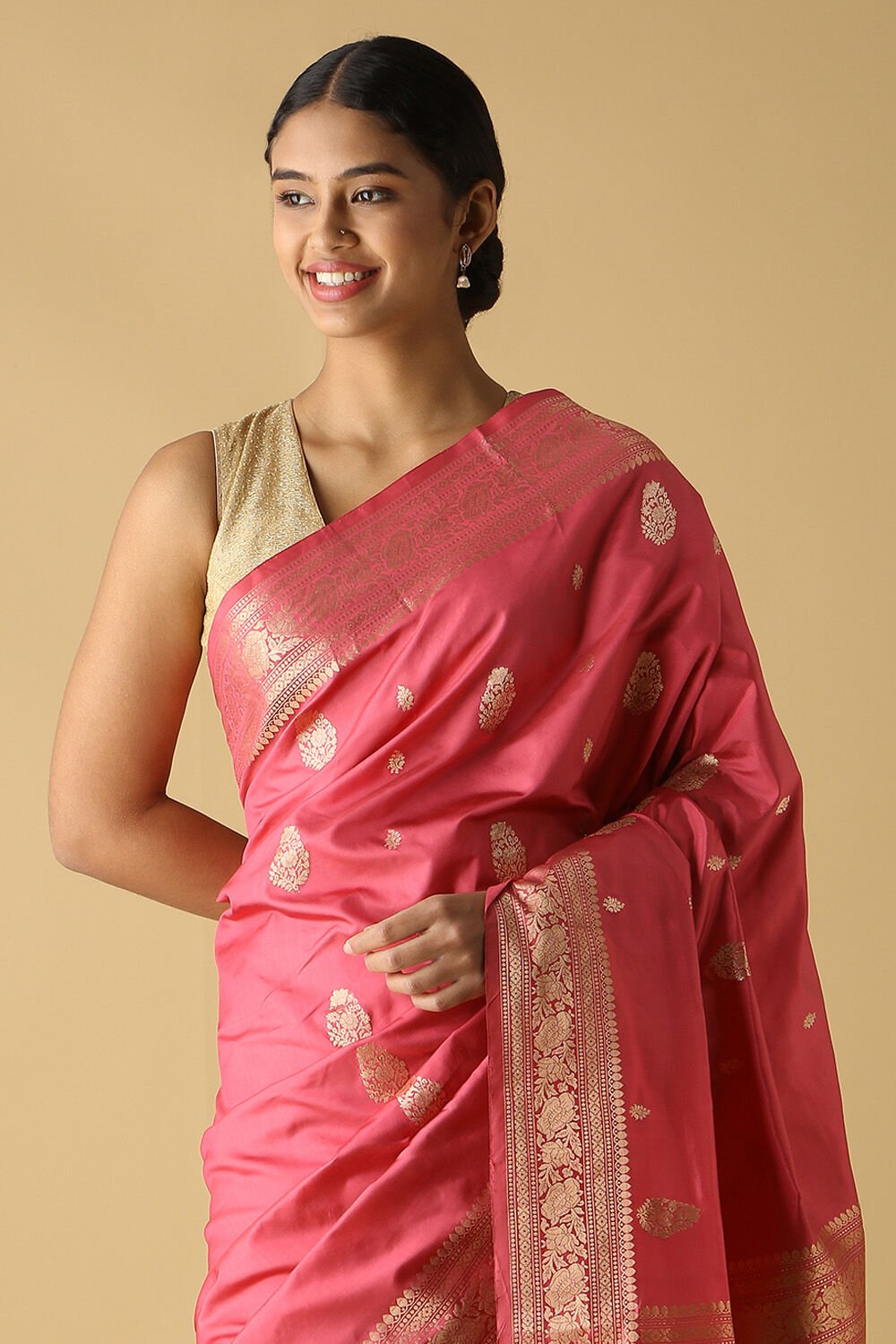 Pink Pure Silk Banarasi Saree image number null