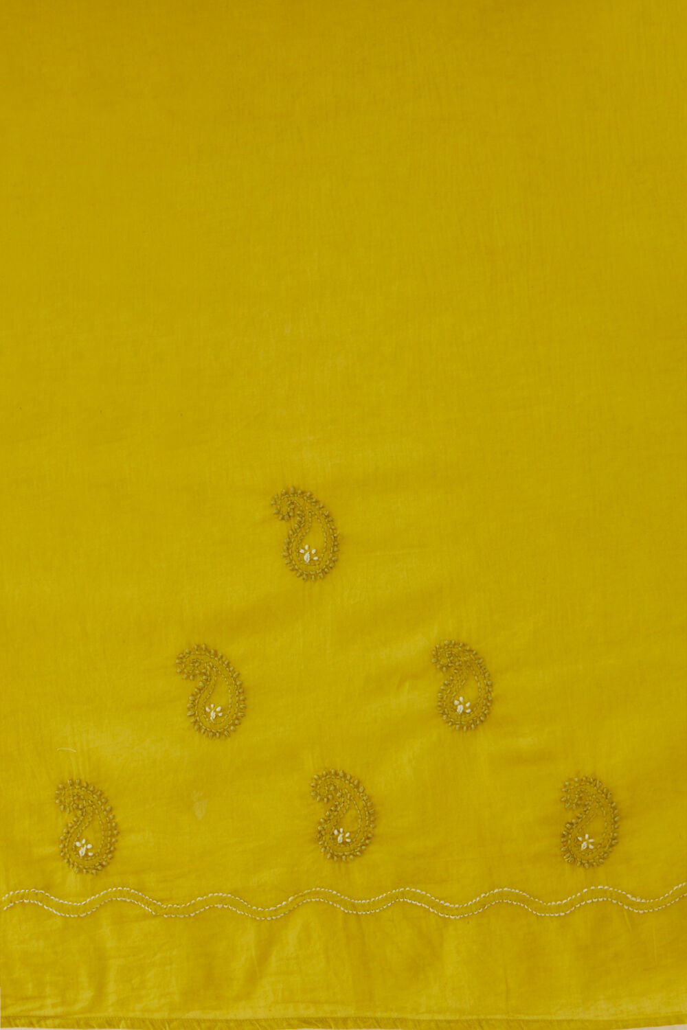 Green Pure Cotton Chikankari Saree image number null