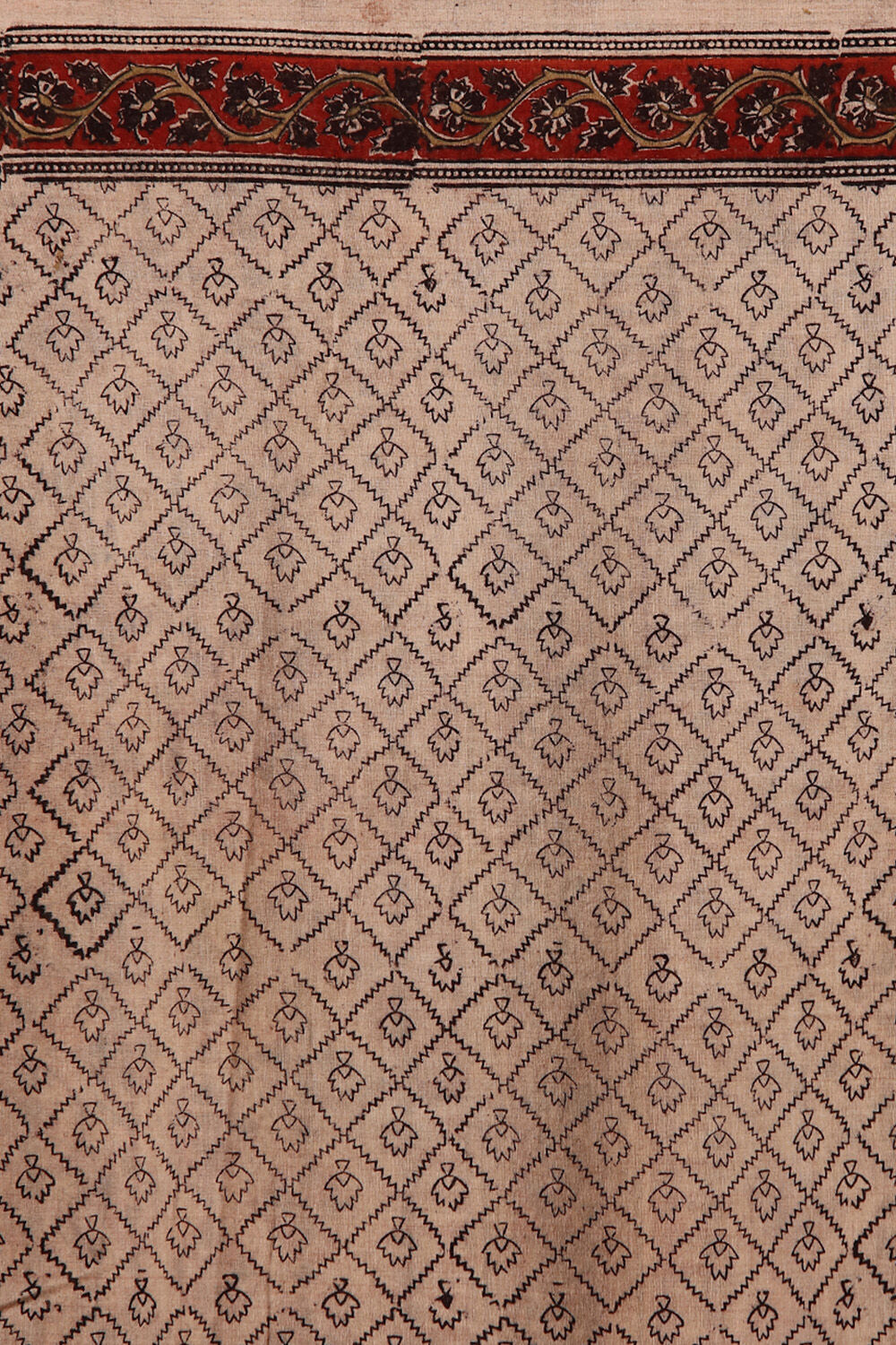 Beige Pure Khadi Cotton Printed Kalamkari Saree image number null